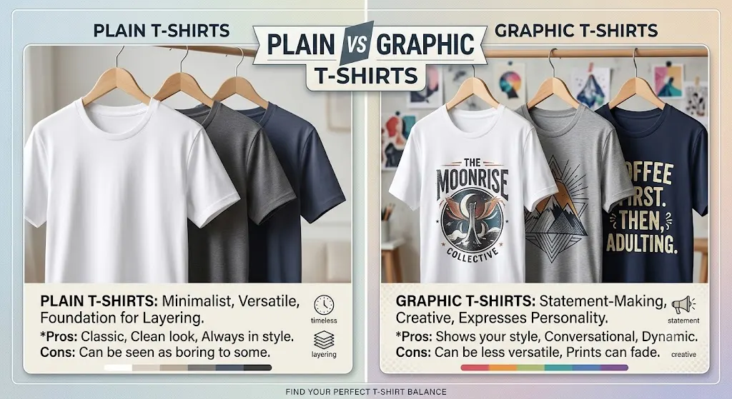 plain t-shirt vs graphic t-shirt